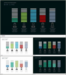 PPT자동차트 세로막대기형  다양한 주제에 어울리는 POWERPOINT양식 디자인