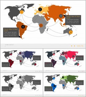 PPT인포그래픽 세계지도  매력적인 POWERPOINT테마 사이트