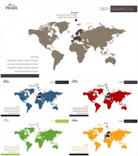 PPT인포그래픽 지도형  고퀄리티 파워포인트양식 사이트