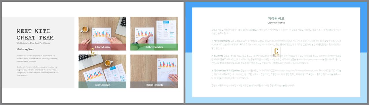 PPT레이아웃 좌우형  고급스럽운 피피티테마 디자인 상세보기